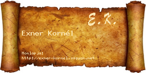 Exner Kornél névjegykártya
