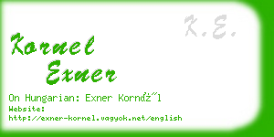 kornel exner business card